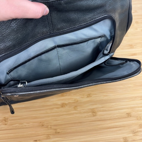 VTG! Osgoode Marley Feel The Difference Black Leather Hobo Shoulder Bag Purse - Picture 8 of 16